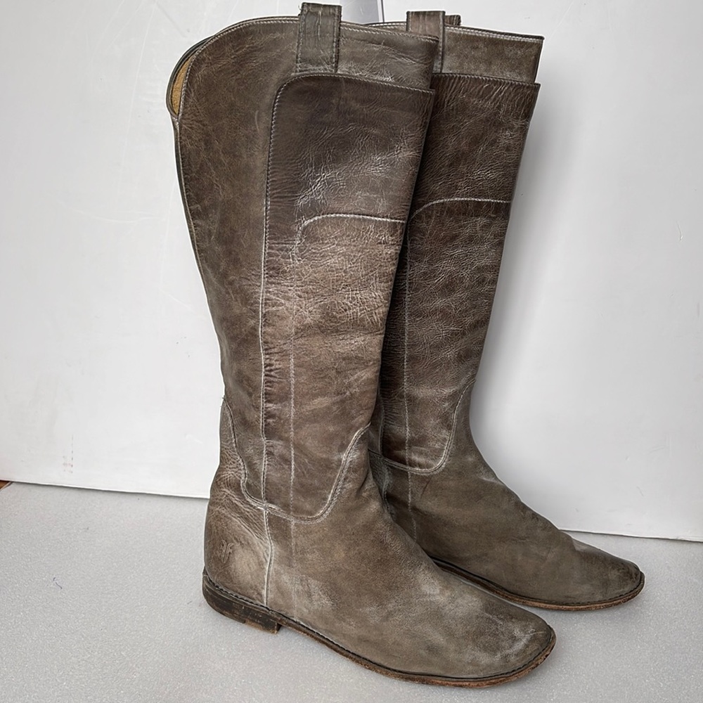 Frye Women’s Paige Tall Gray Riding Boots Size: 8.5 B